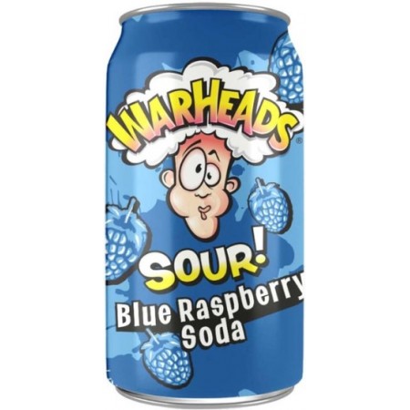 Warheads blue raspberry sour soda 12 x 355ml Usa